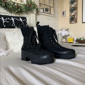 Black Combat Boots (never worn)